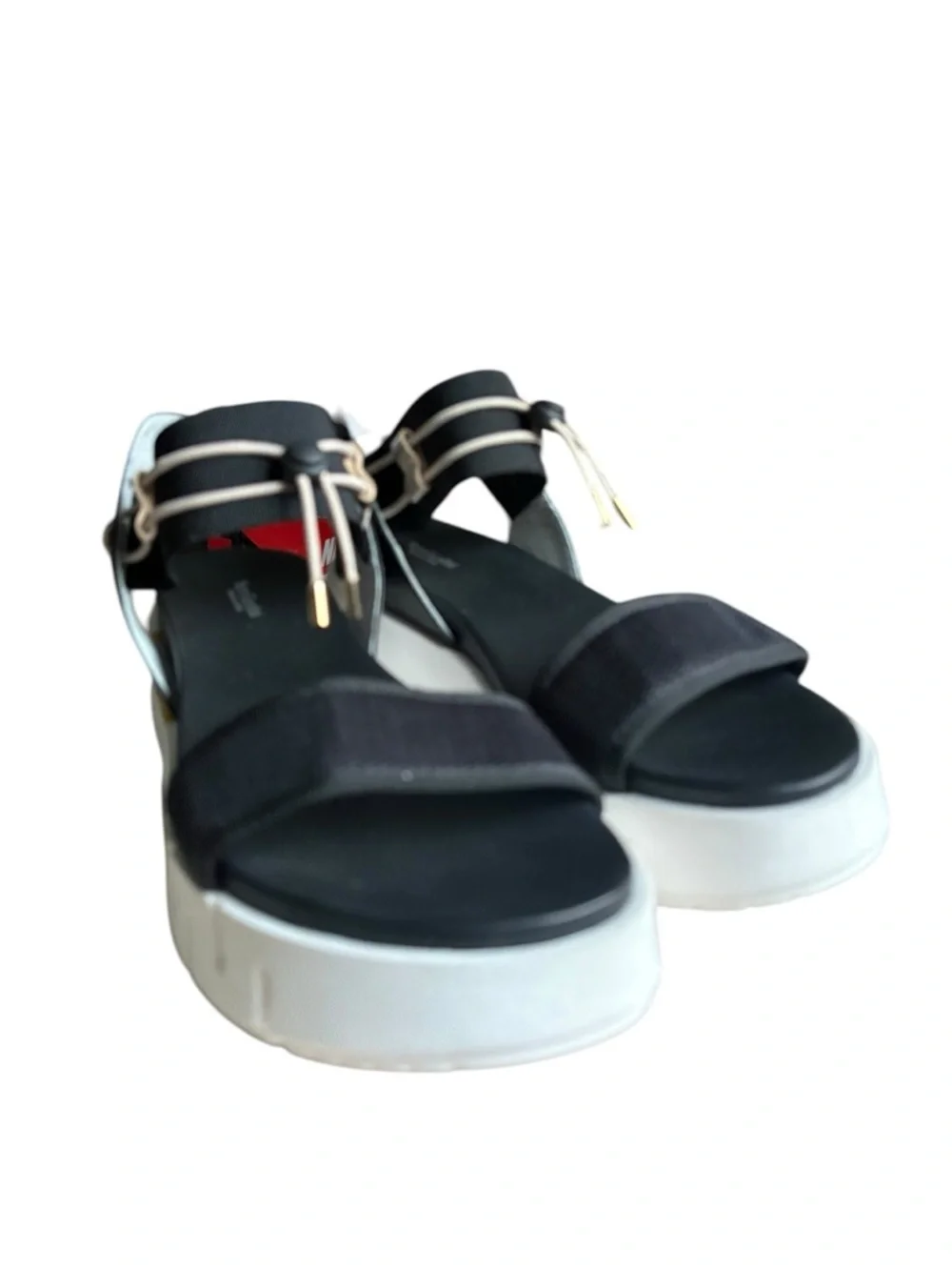 NEROGIARDINI Chey Bungee Platform Flat Sandal - Black size 40/US10